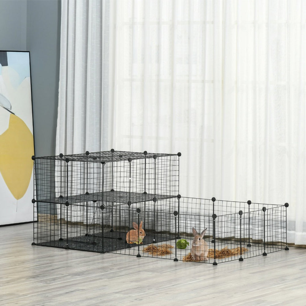 English Elm Pawhut Modular Wire Playpen for Small Pets Expandable Guinea Pig Bunny Enclosure W2225P166446