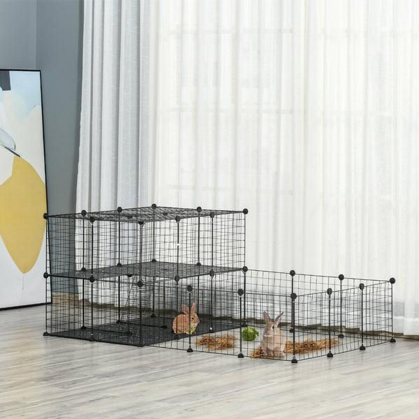 English Elm Pawhut Modular Wire Playpen for Small Pets Expandable Guinea Pig Bunny Enclosure W2225P166446