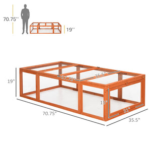 English Elm Pawhut Fir Wood Outdoor Rabbit Run Enclosure with Galvanized Wire and Lockable Access W2225P166392