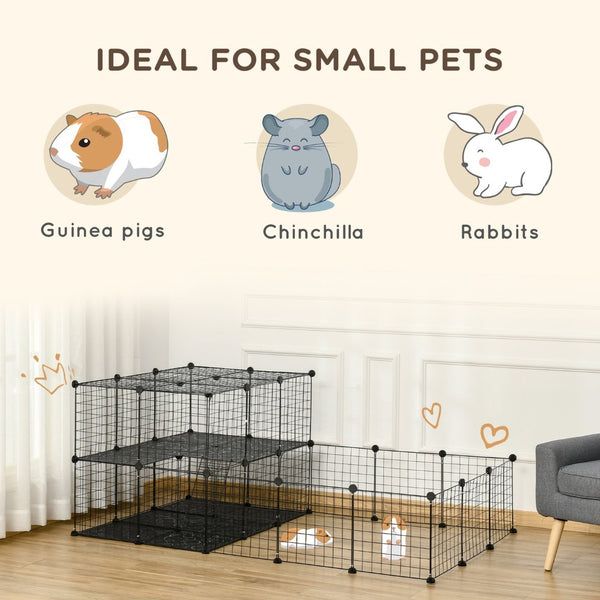 English Elm Pawhut Modular Wire Playpen for Small Pets Expandable Guinea Pig Bunny Enclosure W2225P166446