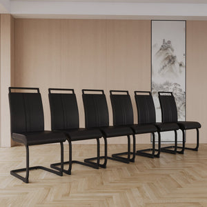 English Elm Modern Dining Chairs Set Of 4 - Stylish Pu Faux Leather Upholstered Side Chairs With C-Shaped Base W2189138535