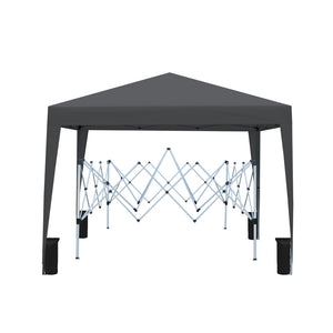 English Elm Outdoor 10x10 Pop up Canopy Gazebo with Sidewalls Mesh Windows Steel Frame Uv Roof Black W419P445709