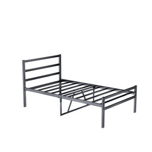 English Elm Metal Twin Platform Bed Frame With Headboard - Sturdy Steel Design, No Box Spring Needed, Easy Setup W578107706