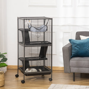 English Elm Pawhut Steel Flight Aviary on Wheels with Dual Sections and Slide Out Trays W2225P166408