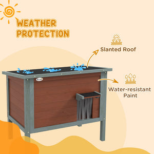 English Elm Pawhut Solid Wood Insulated Outdoor Cat Shelter with Weatherproof Pitched Roof W2225P166372