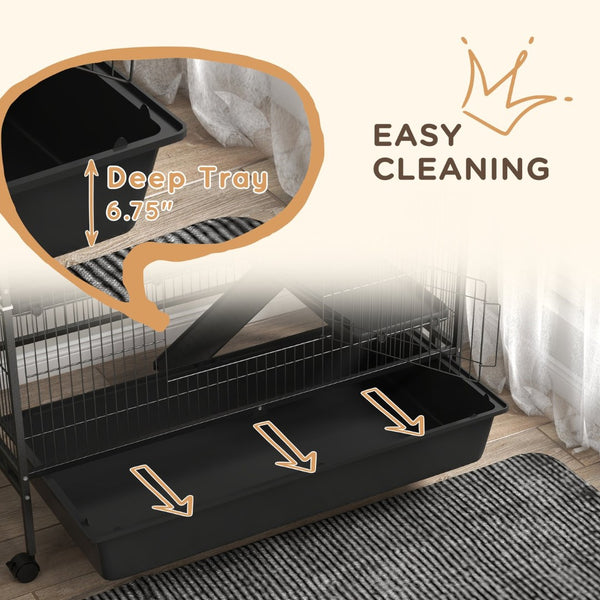 English Elm Pawhut 5-level Metal Small Animal Cage with Wheels Ramps and Removable Tray W2225P166414