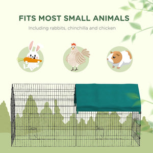 English Elm Pawhut Octagonal Small Animal Playpen with Shade Roof and Stakes for Yard or Home W2225P166416