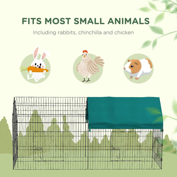 English Elm Pawhut Octagonal Small Animal Playpen with Shade Roof and Stakes for Yard or Home W2225P166416