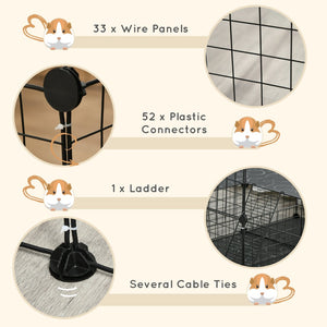 English Elm Pawhut Modular Wire Playpen for Small Pets Expandable Guinea Pig Bunny Enclosure W2225P166446