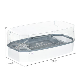 English Elm Pawhut Turtle Habitat Tank with 360 View Basking Zone and 3 Layer Filtration W2225P166399