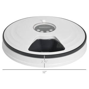 English Elm Pawhut Automatic Pet Feeder With Programmable Timer, 6 Meal Trays For Cats & Dogs, Easy Clean Design W2225P166398-GIGA