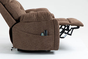 English Elm Old Age Power Lift Recliner Velvet Chair with Massage Heating and Dual Motor Control W547S00046