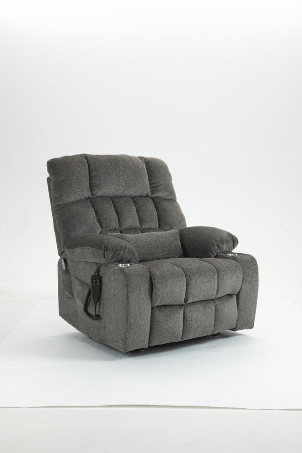 English Elm Lift Recliner Chair for Big and Tall with Velvet Cushion Heat Massage Power Motor W547S00048