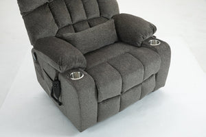 English Elm Lift Recliner Chair for Big and Tall with Velvet Cushion Heat Massage Power Motor W547S00048