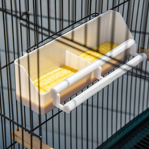 English Elm Pawhut Steel Flight Aviary on Wheels with Dual Sections and Slide Out Trays W2225P166375