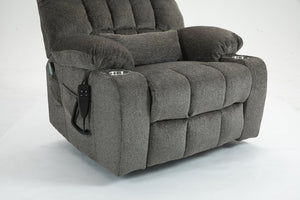 English Elm Lift Recliner Chair for Big and Tall with Velvet Cushion Heat Massage Power Motor W547S00048