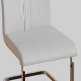 English Elm Modern Dining Chairs Set Of 2 - Elegant Leatherette Faux Leather Upholstered With Stylish Metal Legs White Pu W2189p248185-giga