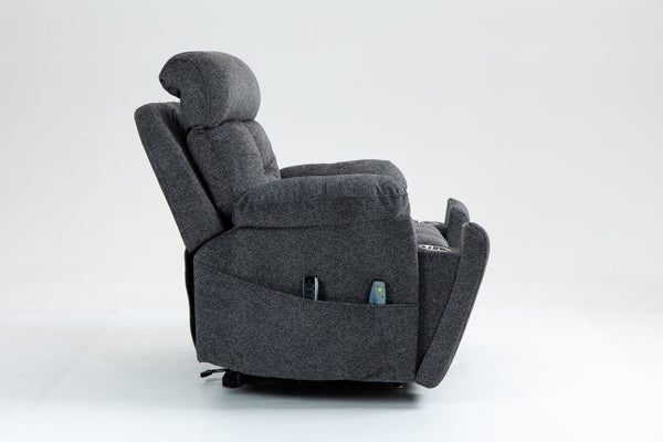 English Elm Old Age Power Lift Recliner Velvet Chair with Massage Heating and Dual Motor Control W547S00047