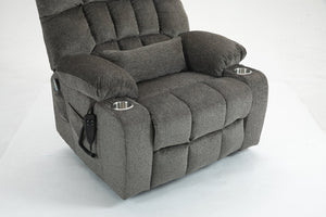 English Elm Lift Recliner Chair for Big and Tall with Velvet Cushion Heat Massage Power Motor W547S00048