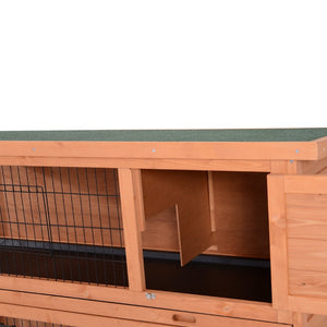 English Elm Pawhut Two Story Wooden Rabbit Hutch Waterproof Roof Lockable Doors Small Pet Habitat W2225P166441