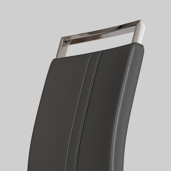 English Elm Modern Dining Chairs - Grey Pu Faux Leather High-Back Side Chairs With Metal Legs For Any Space (Set Of 4) W2189P248187