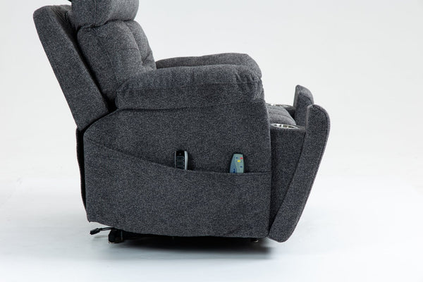 English Elm Old Age Power Lift Recliner Velvet Chair with Massage Heating and Dual Motor Control W547S00047