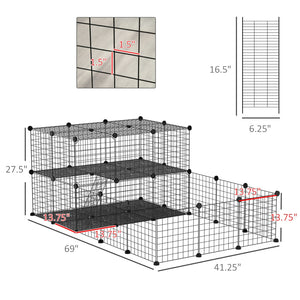 English Elm Pawhut Modular Wire Playpen for Small Pets Expandable Guinea Pig Bunny Enclosure W2225P166446