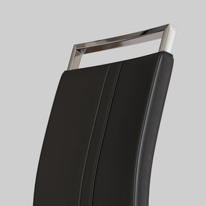 English Elm Modern Dining Chairs Set Of 4 - High Back Pu Faux Leather With C-Shaped Metal Legs For Style & Comfort W2189P248189