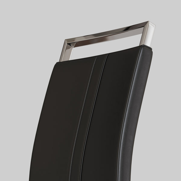 English Elm Modern Dining Chairs Set Of 4 - Pu Faux Leather Upholstered High Back With Stylish Metal Legs W2189133286