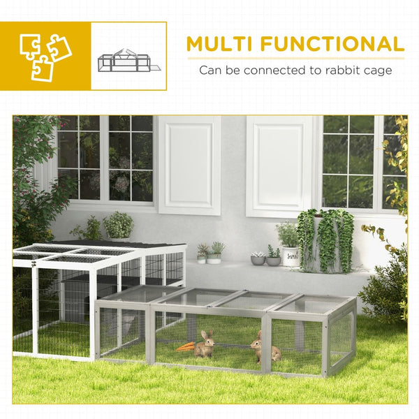 English Elm Pawhut Fir Wood Outdoor Rabbit Run Enclosure with Galvanized Wire and Lockable Access W2225P166393