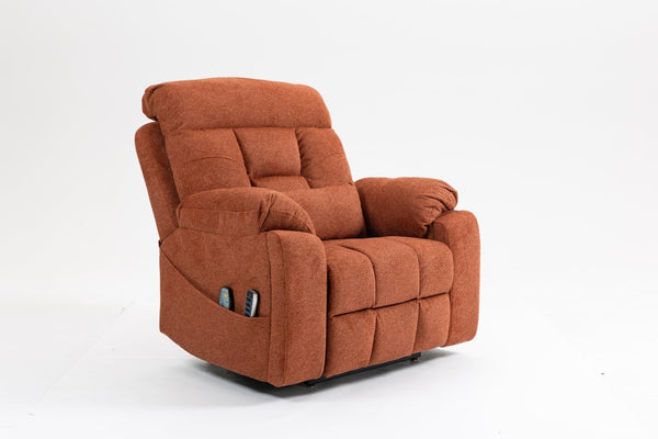 English Elm Old Age Power Lift Recliner Velvet Chair with Massage Heating and Dual Motor Control W547S00045