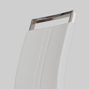 English Elm 63 Modern Cream Mdf Dining Table Set With 6 Pu Armless Chairs - Stylish For Home & Kitchen Use W2189S00752