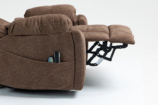 English Elm Old Age Power Lift Recliner Velvet Chair with Massage Heating and Dual Motor Control W547S00046