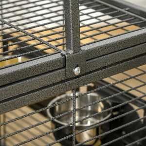 English Elm Pawhut Travel Bird Carrier Steel Wire Cage Wooden Perch for Medium Parrots W2225P166420