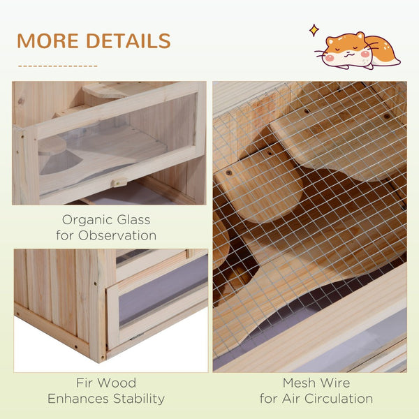 English Elm Pawhut Five Tier Wire Hamster Habitat with Tunnels Exercise Wheel and Carry Handles W2225P166266