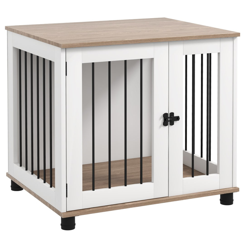 English Elm Pawhut Wrought Iron Flight Bird Cage with Stand Perches Wheels White 67 Inch W2225P166315