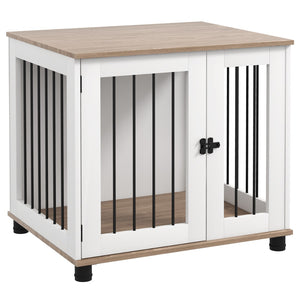 English Elm Pawhut Wrought Iron Flight Bird Cage with Stand Perches Wheels White 67 Inch W2225P166315