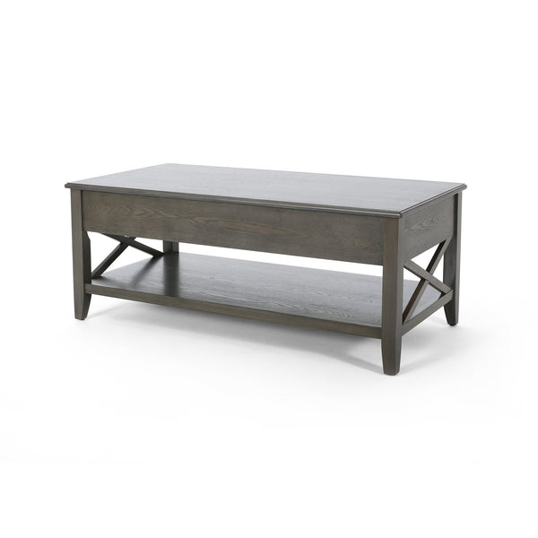 English Elm Christopher Knight Home® - COFFEE Lift-Top Farmhouse Coffee Table with Hidden Storage, X-Side Supports, Veneer Finish, Rustic Elegance Grey 64520.00