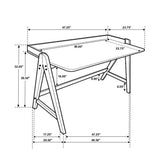 English Elm Writing Desk With Usb Ports In Walnut and Black