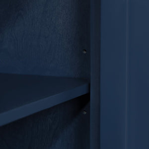 English Elm 40" Retro Console Table with Dual Cabinet Storage Pine Frame Entryway Foyer Navy Blue W1202P146347