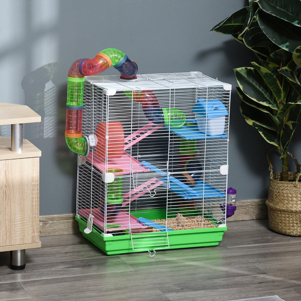 English Elm Pawhut 5 Tier Wire Hamster Habitat with Tubes Tunnels Carry Handle Water Bottle W2225P166270