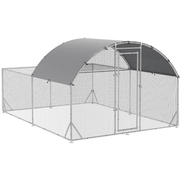 English Elm Pawhut Walk in Galvanized Steel Chicken Run Dome Enclosure Outdoor Backyard Hen Pen W2225P166345