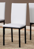 Faux Leather Dining Chairs, Set of 4, White & Black: Stylish Space-Saving Solution