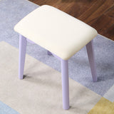 English Elm Maly Contemporary Wood Vanity and Stool Set, Purple