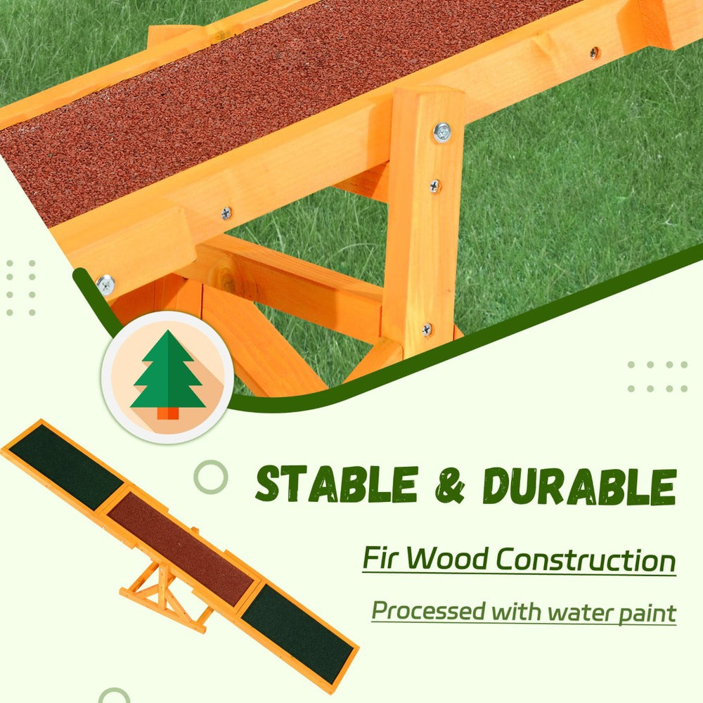 English Elm Pawhut Wooden Dog Agility Seesaw - Durable Training Equipment For Fun, Confidence, And Coordination! W2225P166277-GIGA