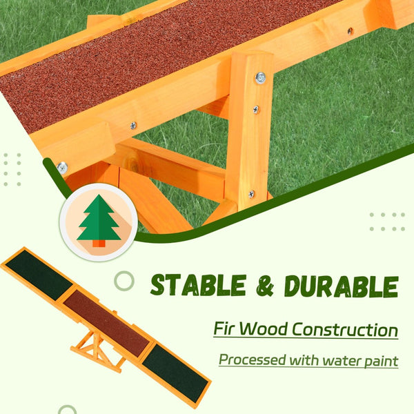 English Elm Pawhut Wooden Dog Agility Seesaw - Durable Training Equipment For Fun, Confidence, And Coordination! W2225P166277-GIGA