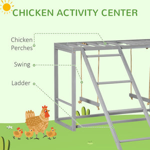 English Elm Pawhut Chicken Activity Play Set With Swings, Ladder & Perches - Fun Coop Accessory For 3-4 Hens W2225P166329-GIGA