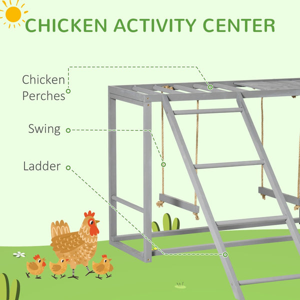 English Elm Pawhut Chicken Activity Play Set With Swings, Ladder & Perches - Fun Coop Accessory For 3-4 Hens W2225P166329-GIGA