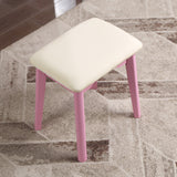 English Elm Liannon Contemporary Wood Vanity and Stool Set, Pink