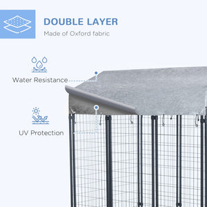 English Elm Pawhut Outdoor Dog Kennel Steel Playpen with Canopy and Lockable Door for Large Pets W2225P166318